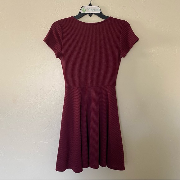 Rolla Coster Burgundy Waffle Knit Wrap Dress - Picture 4 of 6